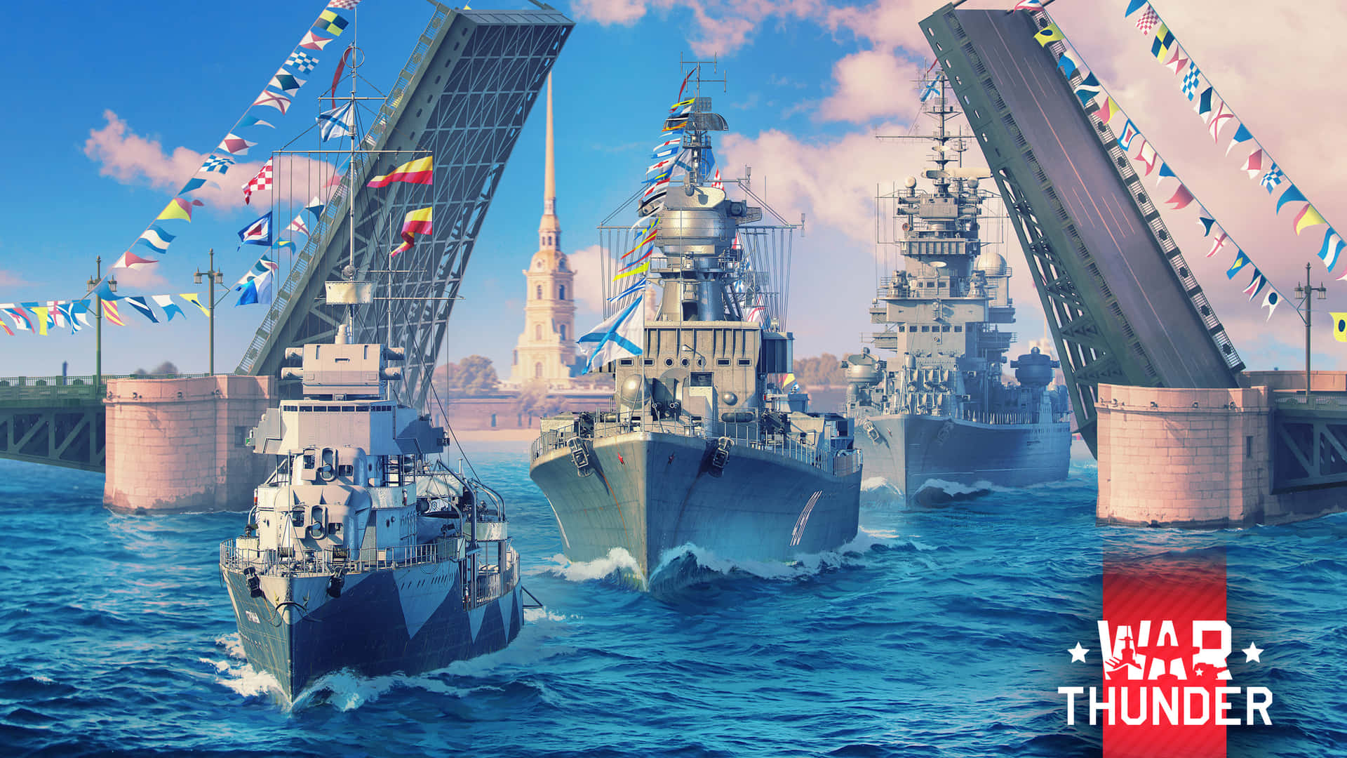 War Thunder Naval Battle Promotional Art Background