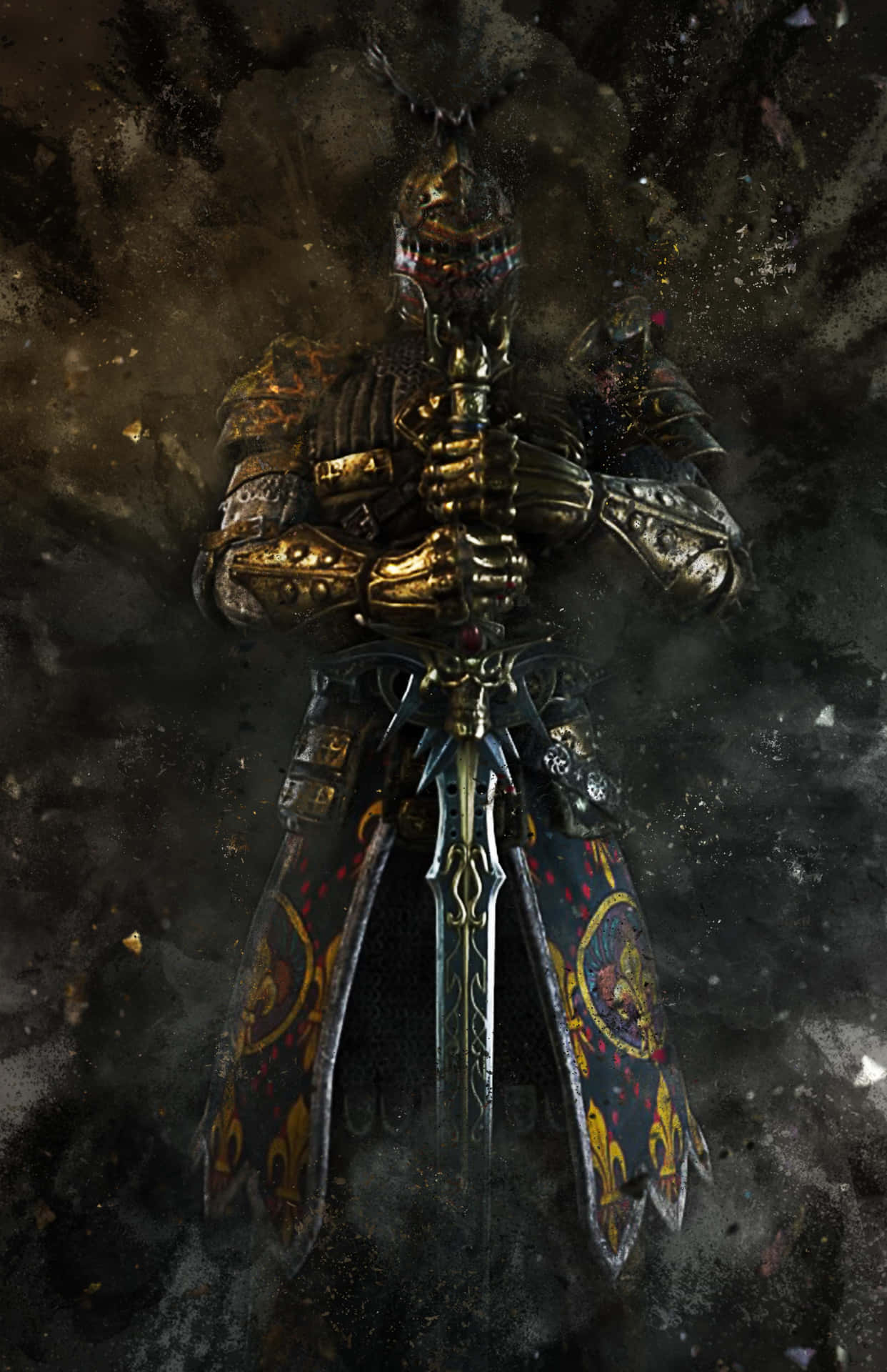 Warden For Honor Holding Sword Background