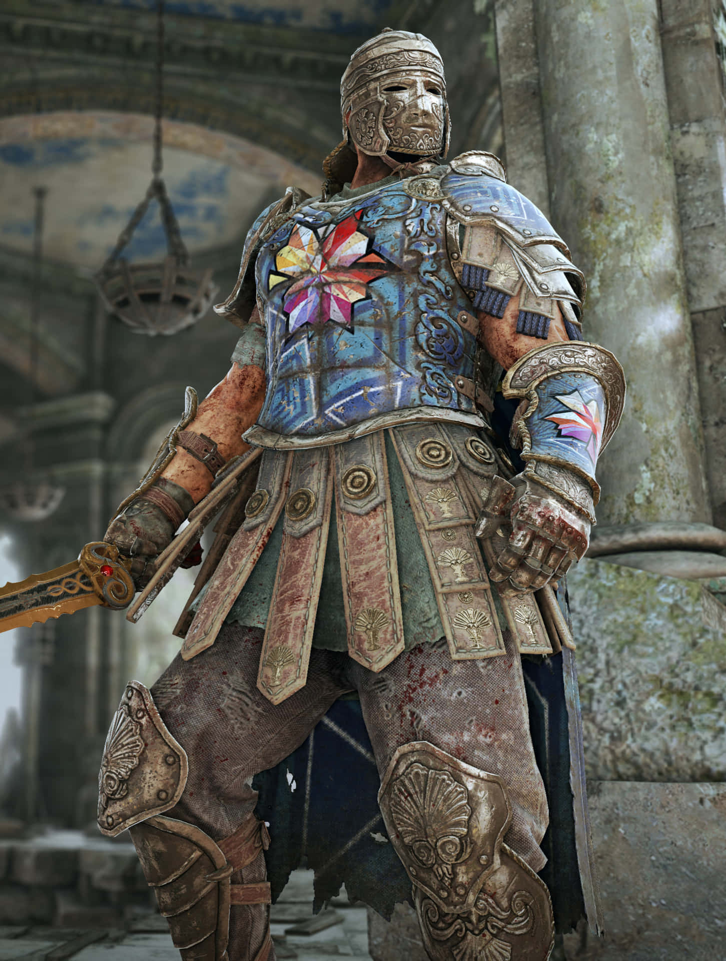 Warden For Honor With Pillars Background