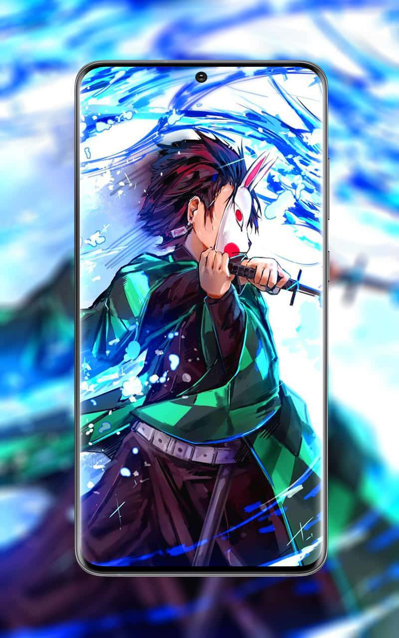 Warding Mask Tanjiro Kamado Demon Slayer Anime Background