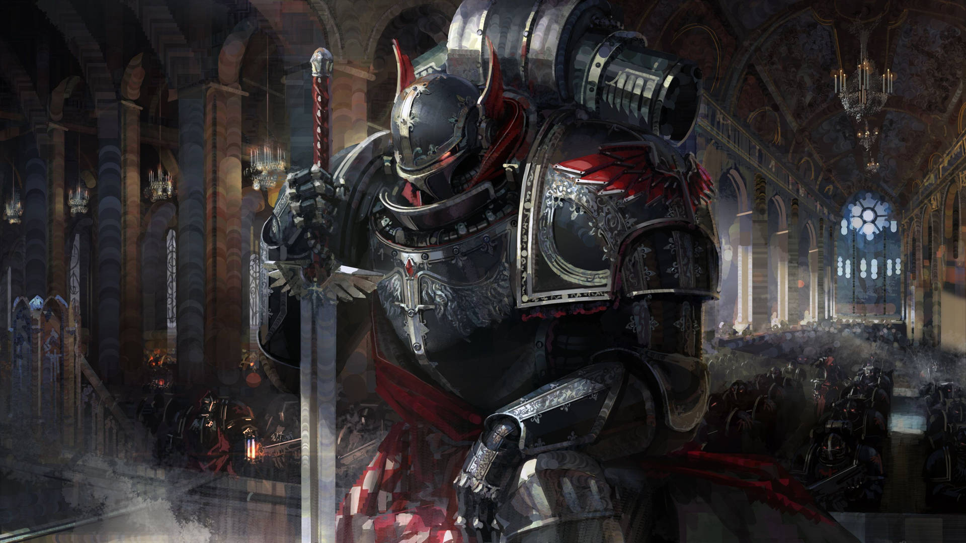 Warhammer 40k Dark Angels Kneeling Background