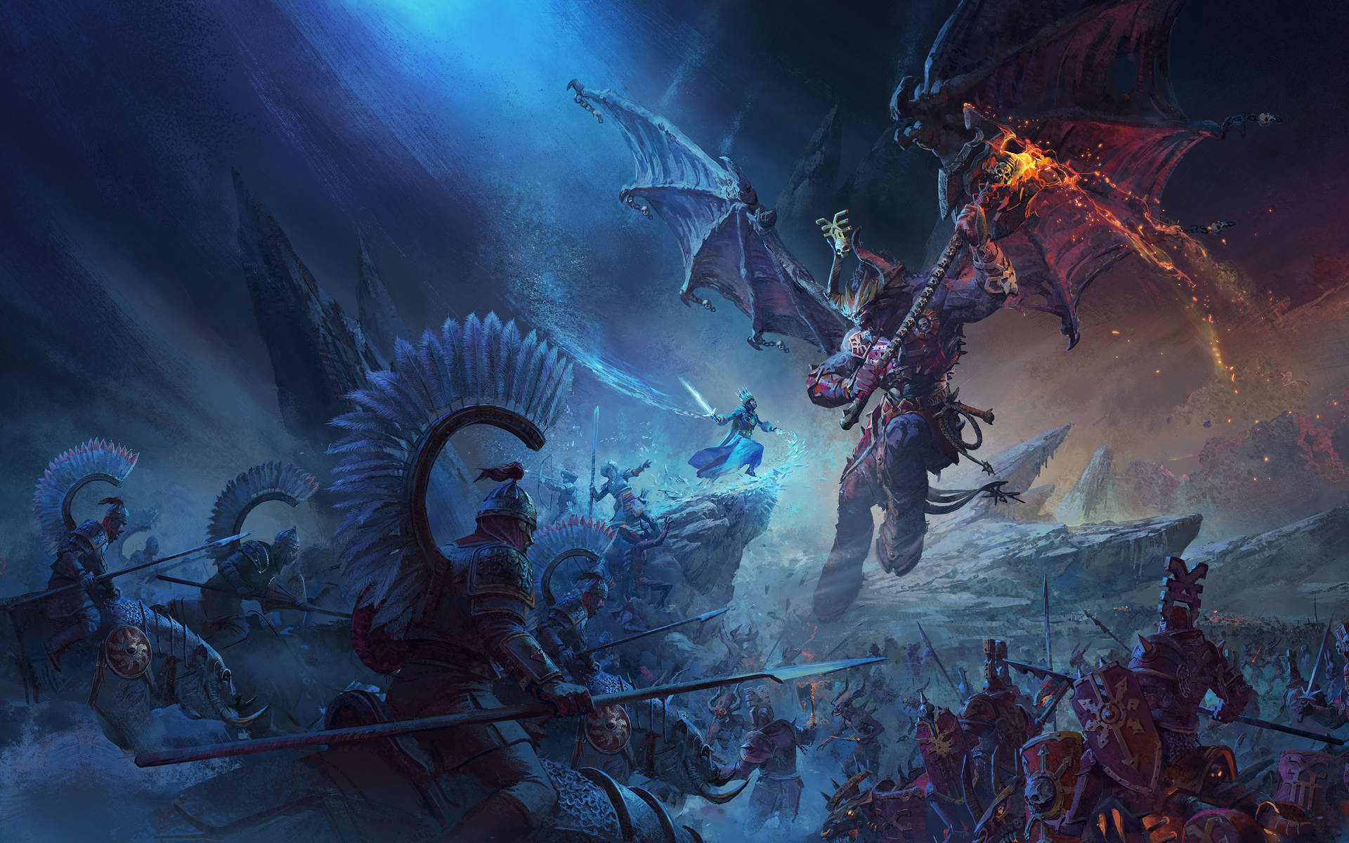 Warhammer Total War Iii Katarin Versus Bloodthirster Background