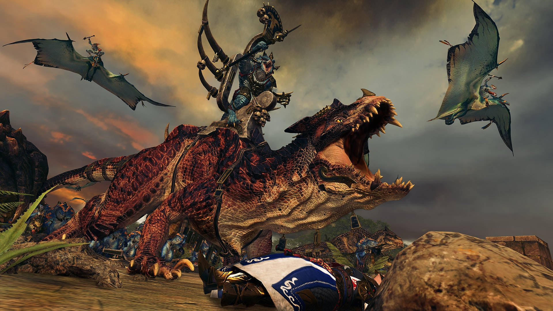 Warhammer Total War Lizardmen Stegadon And Kroxigor Background