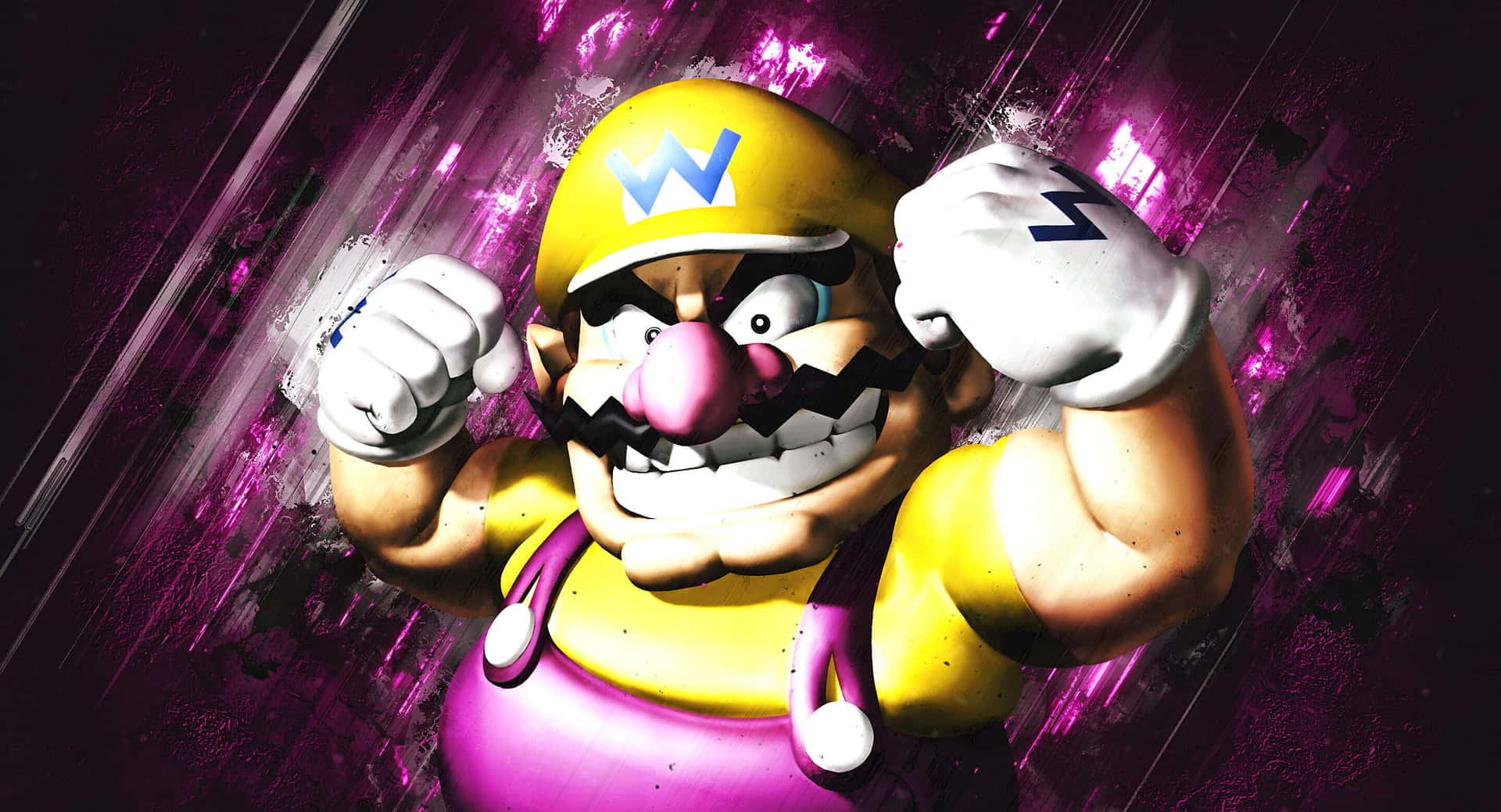 Wario Laughing In Victory Background