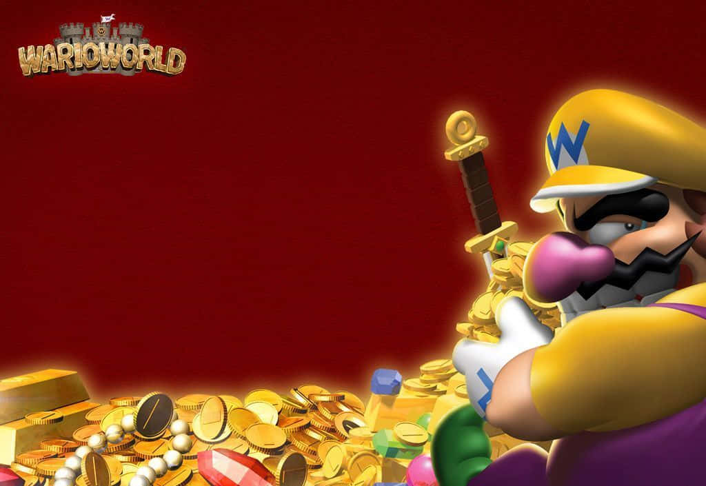 Wario Smirking In His Iconic Yellow And Purple Outfit Background