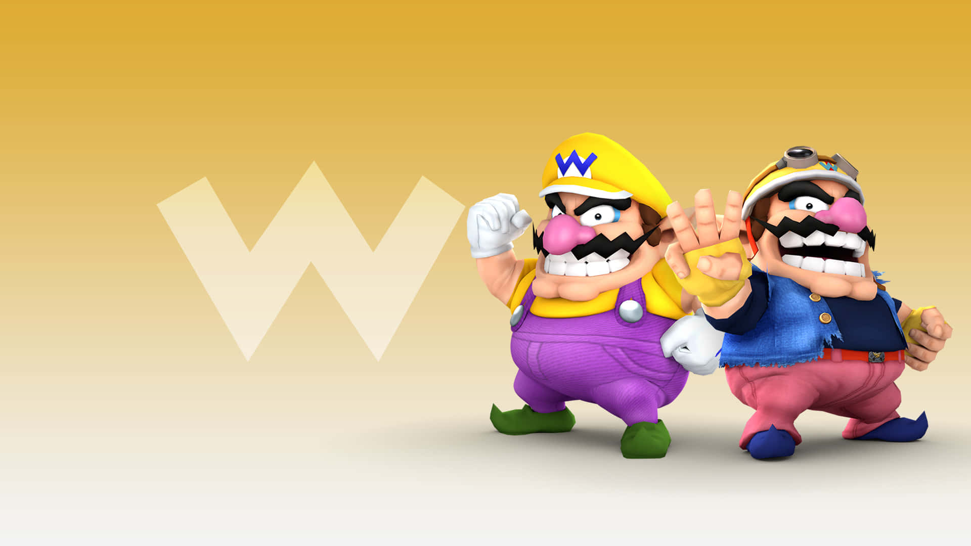 Wario Smirking On A Vibrant Background