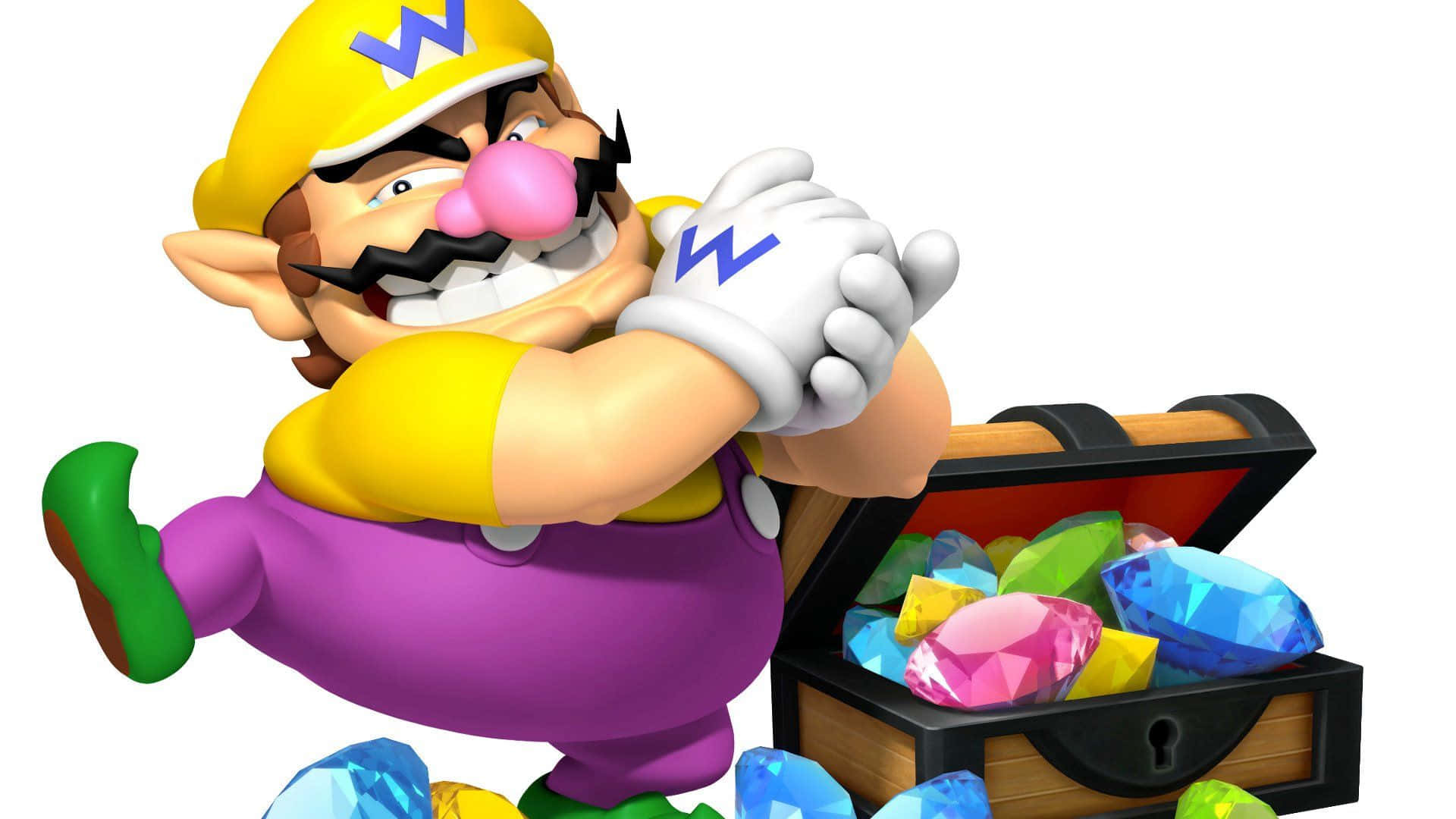 Wario Smirking On A Vibrant Background