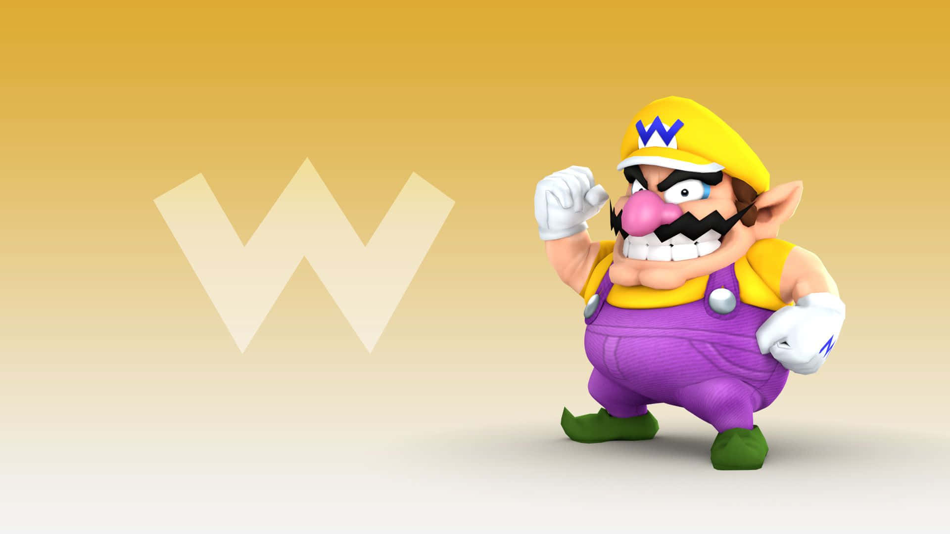 Wario Striking A Pose In The World Of Super Mario Background