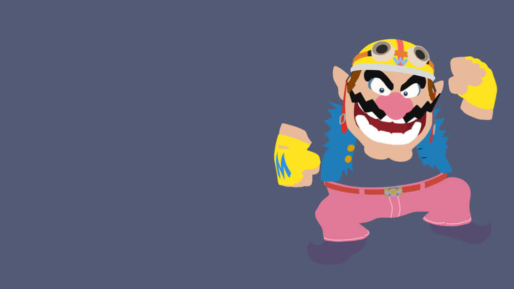 Wario Striking A Pose On His Signature Yellow Motorcycle Background