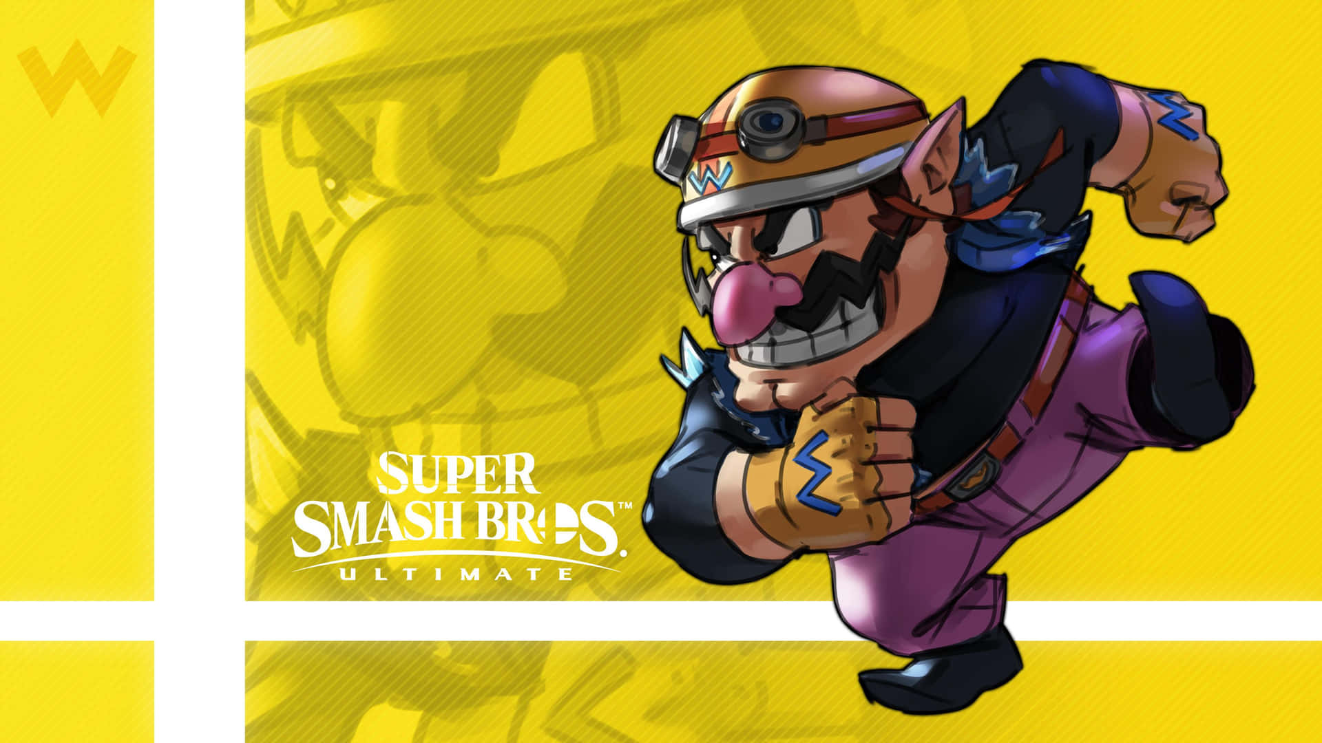 Wario Striking A Triumphant Pose On A Vibrant Backdrop