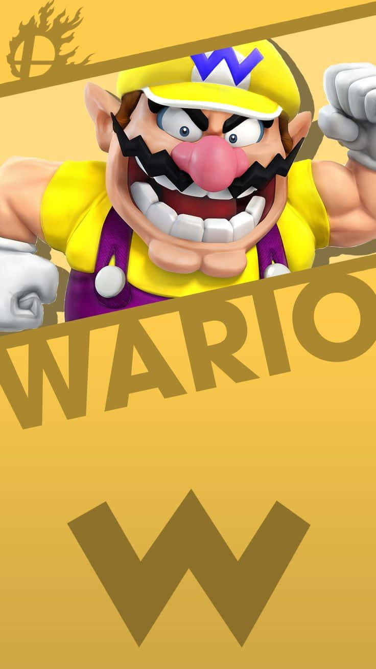 Wario, The Iconic Nintendo Character, Smirkingly Welcomes You To His World Of Mischief Background