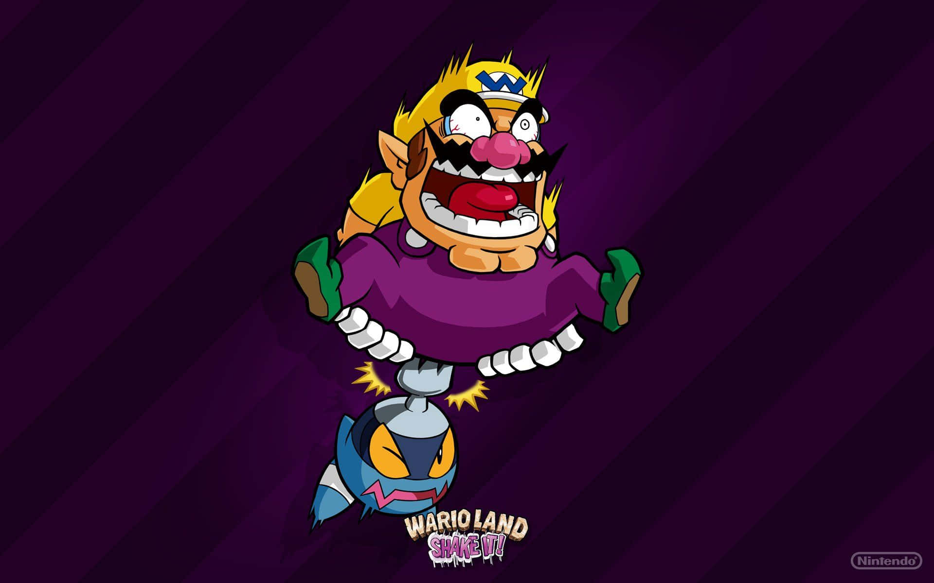 Wario, The Mischievous Antagonist, Taking Center Stage In This Vibrant Artwork Background