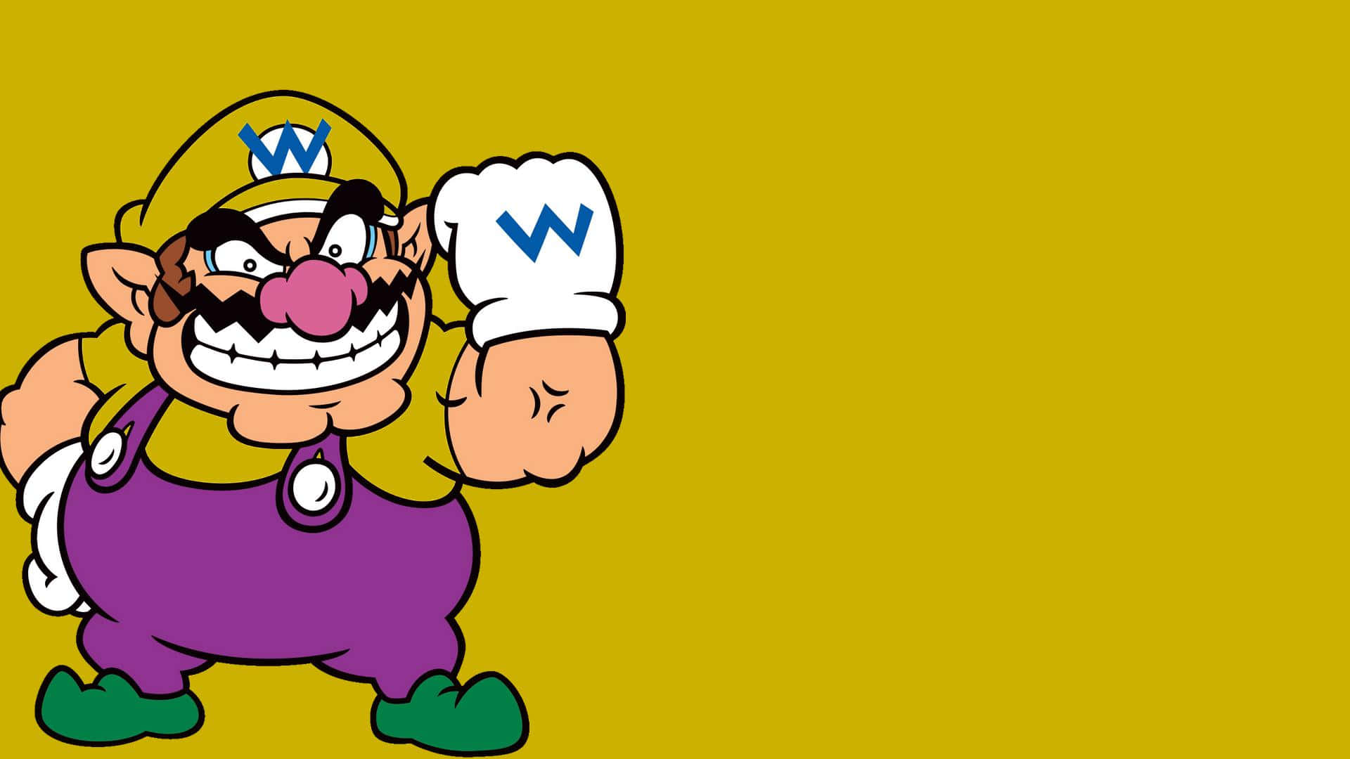 Wario With An Evil Grin In The Night Sky Background