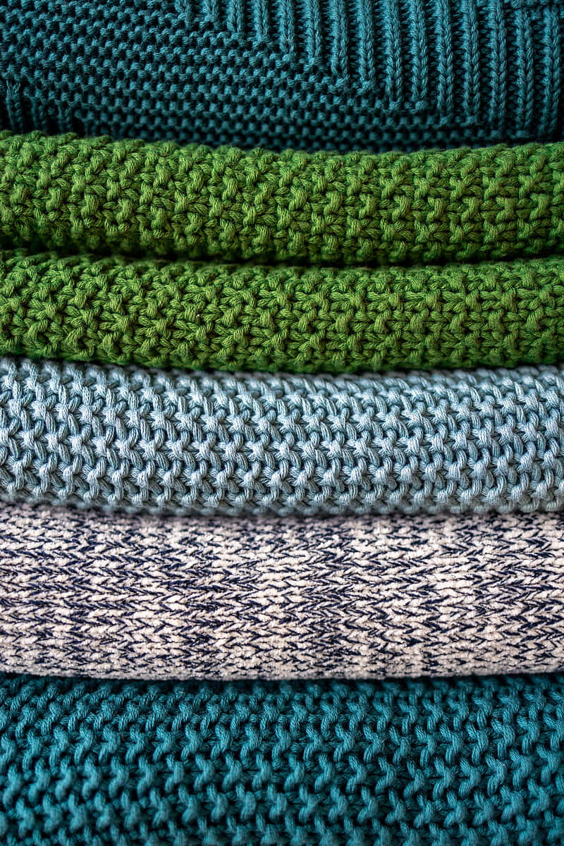 Warm And Cozy Green And Blue Knitted Sweaters