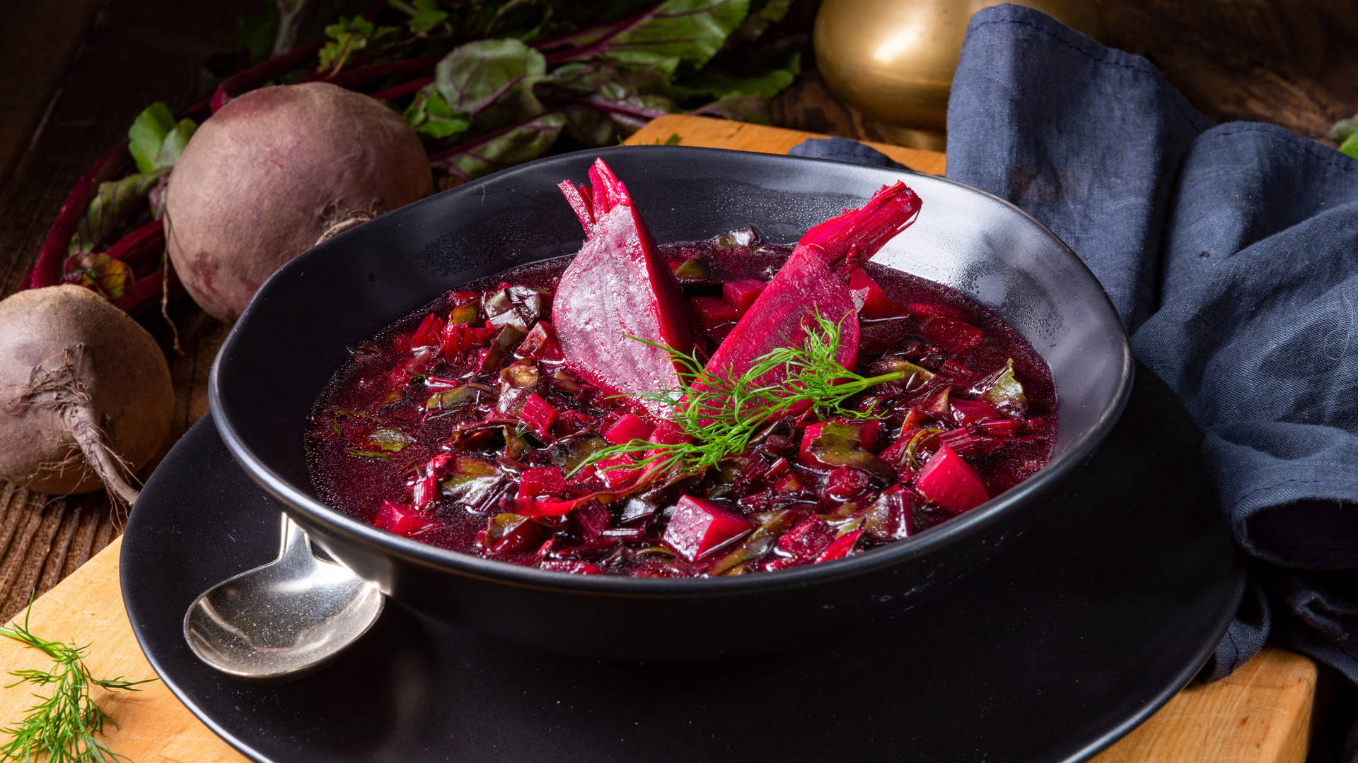 Warm And Nutritious Borscht Soup Background