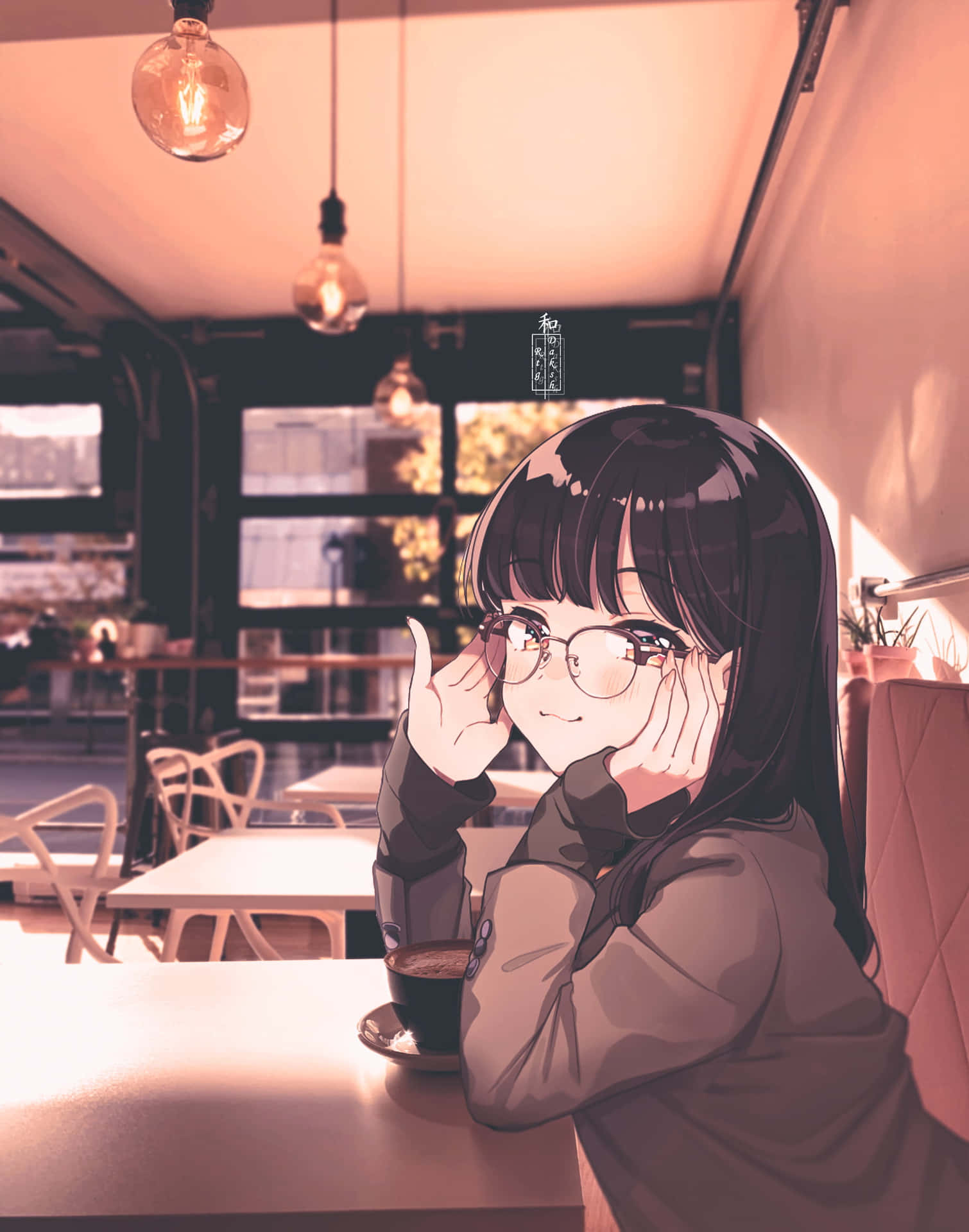Warm And Welcoming Cafe Anime Experience Background