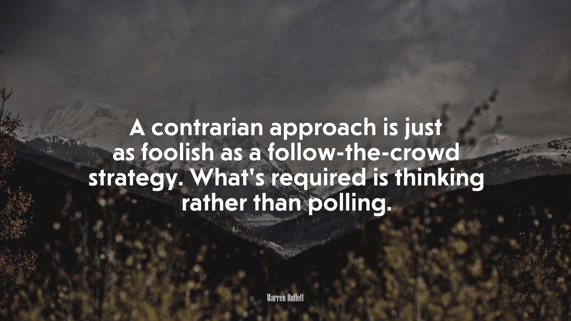 Warren Buffet On Contrarian Aprroach Background