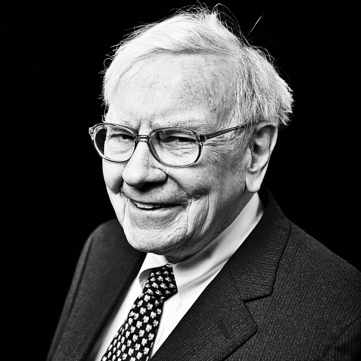 Warren Buffett Smiling Black And White Photography Background