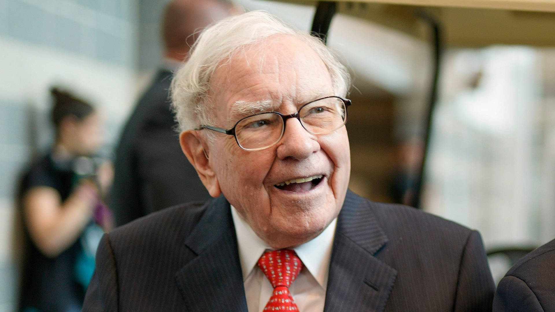 Warren Buffett Smiling Candid Photography Background