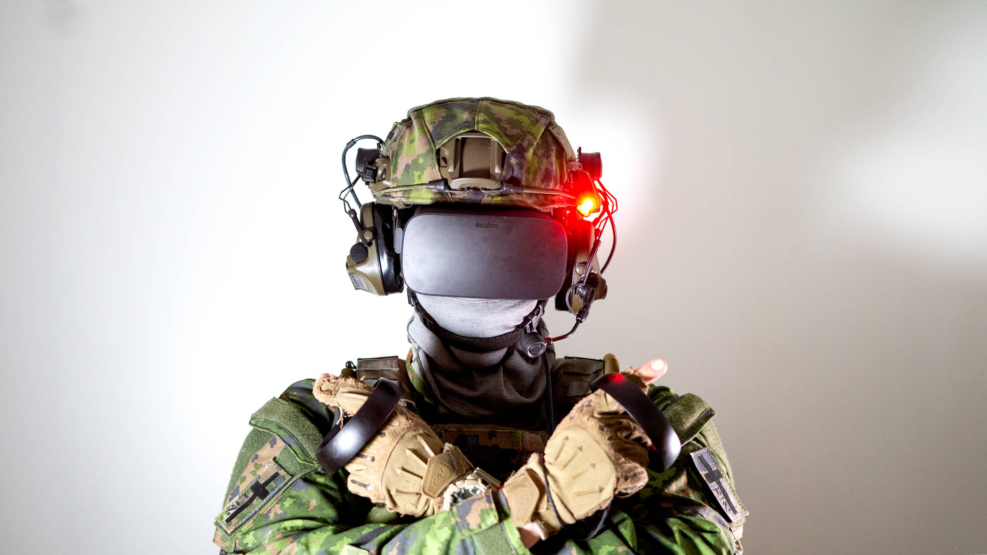 Warrior In Camouflage Suit Background
