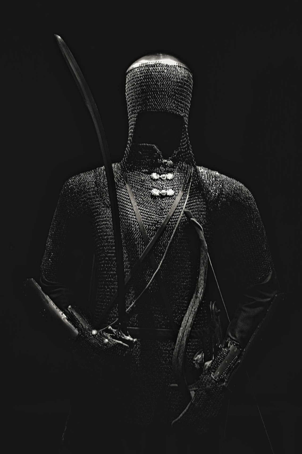 Warrior Suit In Black Background