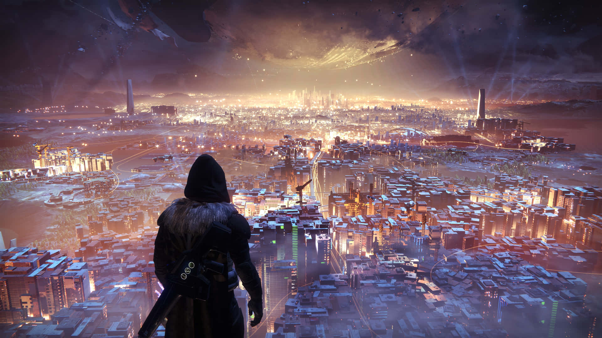 Warrior Viewing City In Destiny 2 4k Uhd Background