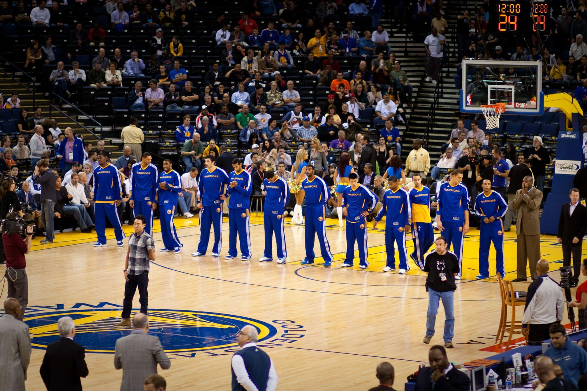 Warriors Basketball Team National Anthem