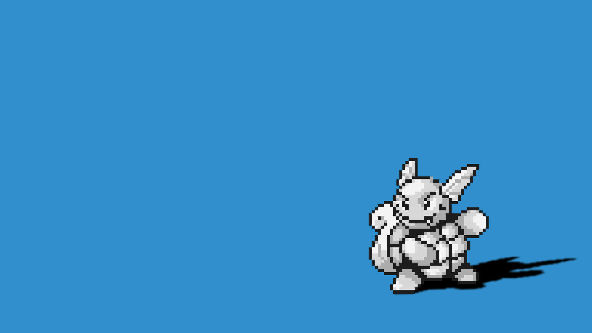 Wartortle Black And White Pixel Art