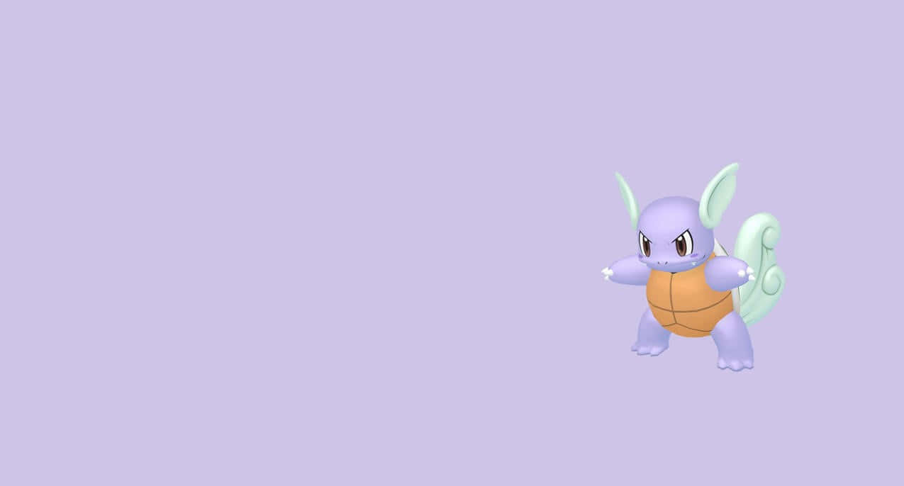 Wartortle On Light Purple Background