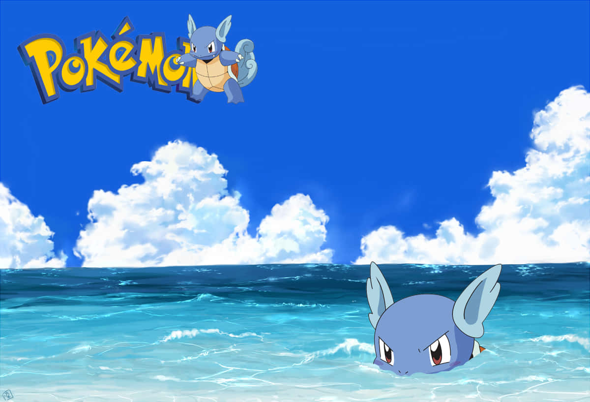 Wartortle Submerged In Water Background