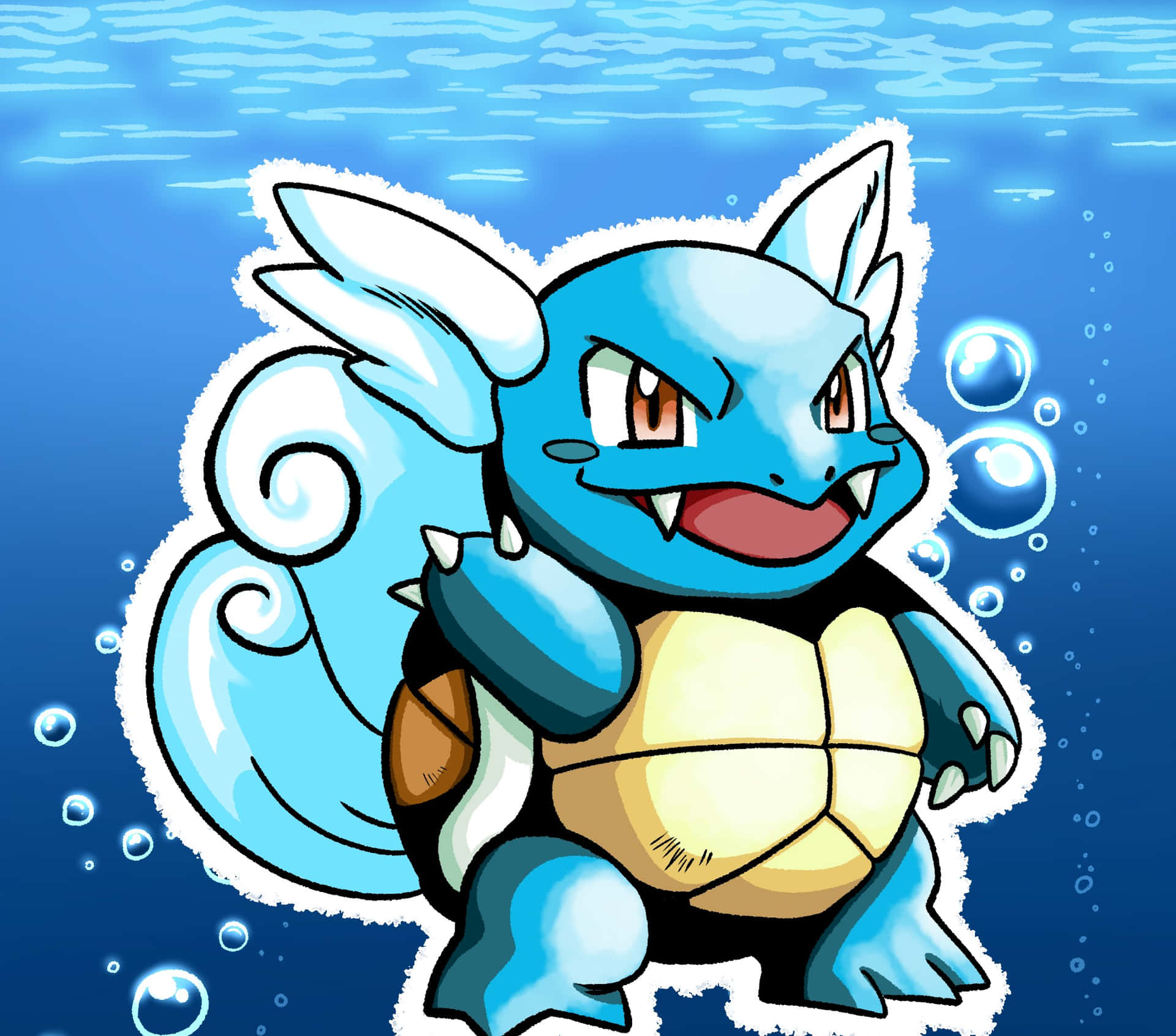 Wartortle Under The Sea Background