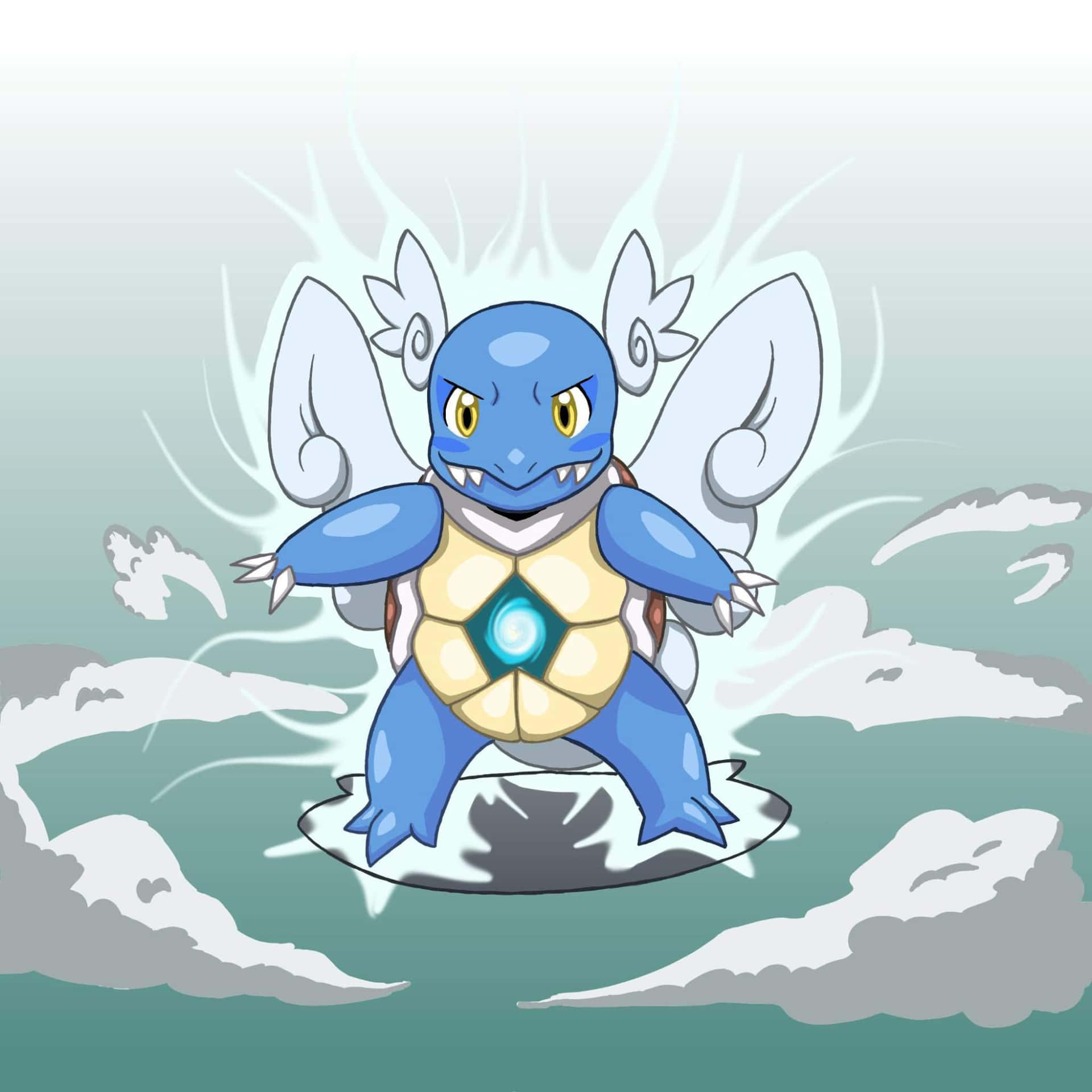 Wartortle With Glowing Core Hole Background