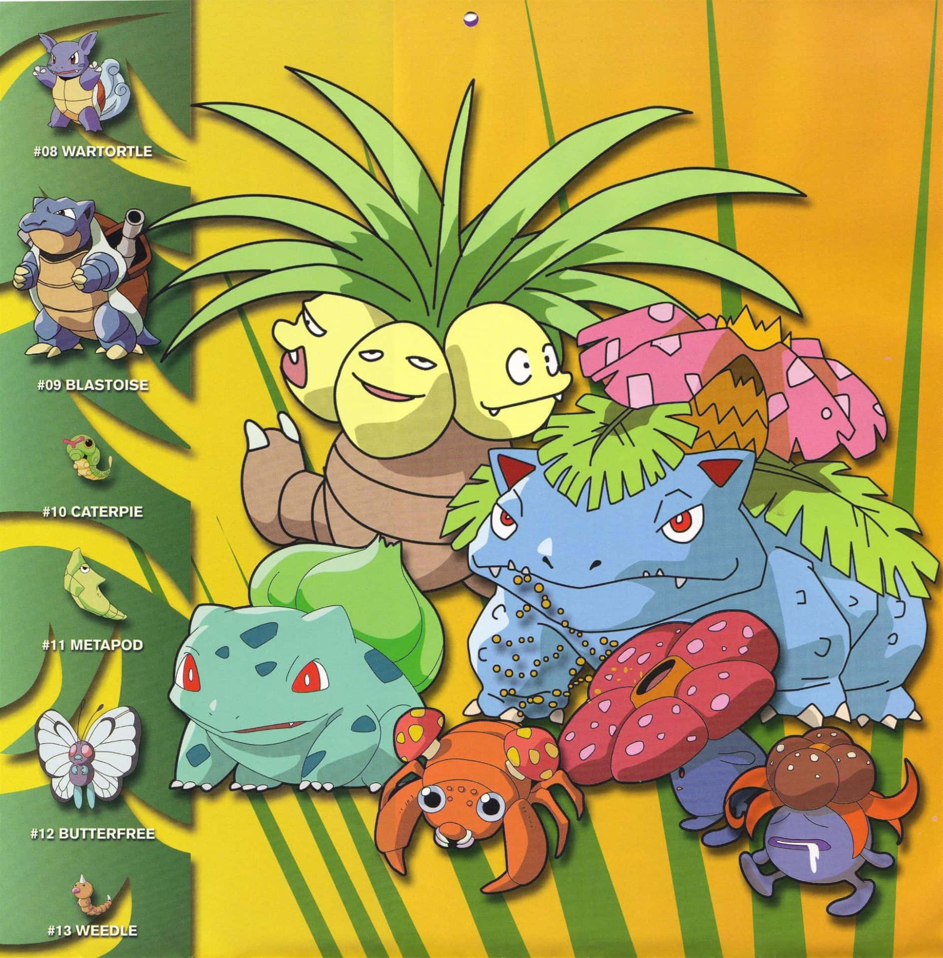 Wartortle With Other Generation 1 Pokémon Background