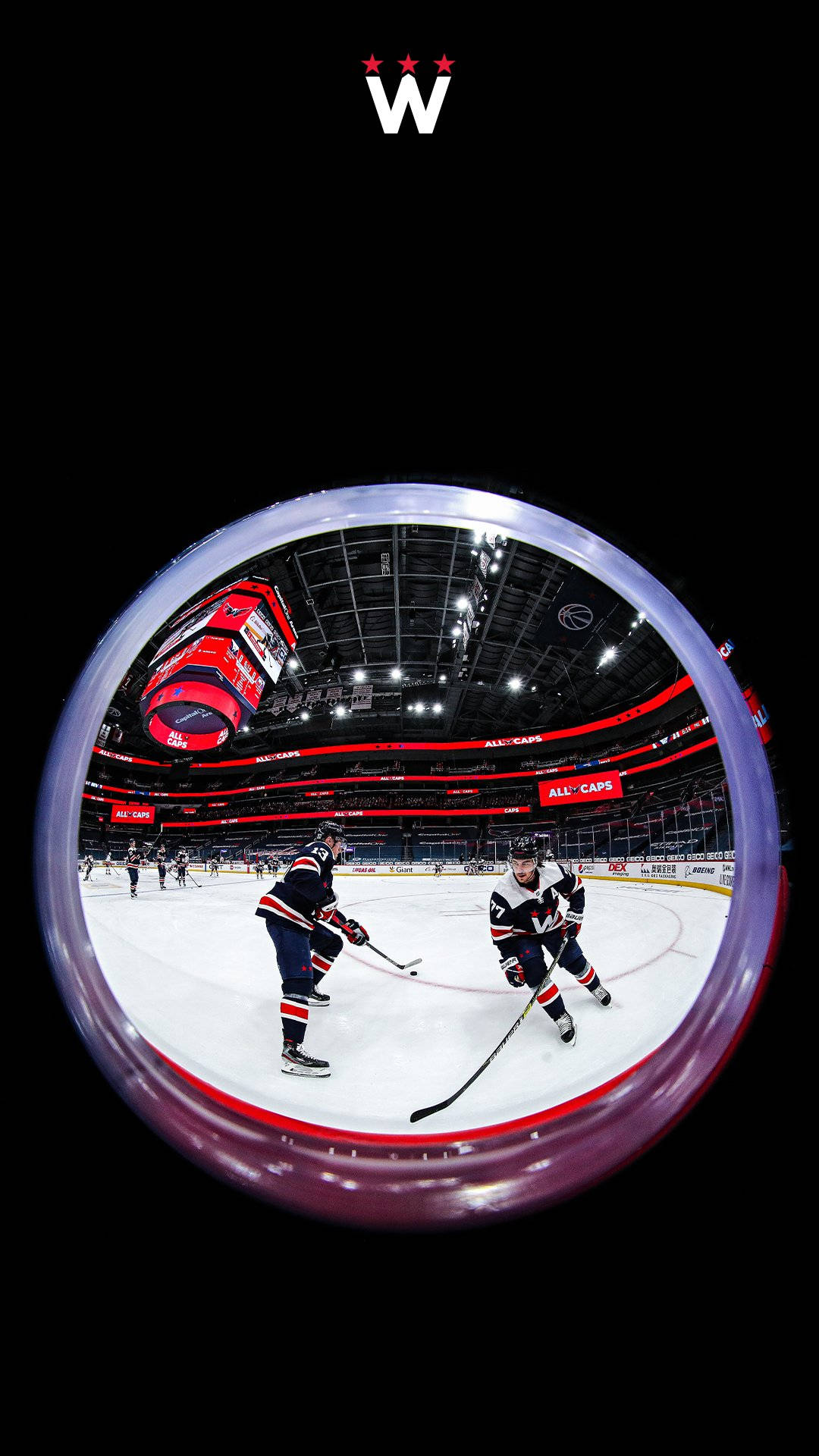 Washington Capitals Fish Eye Lens Background