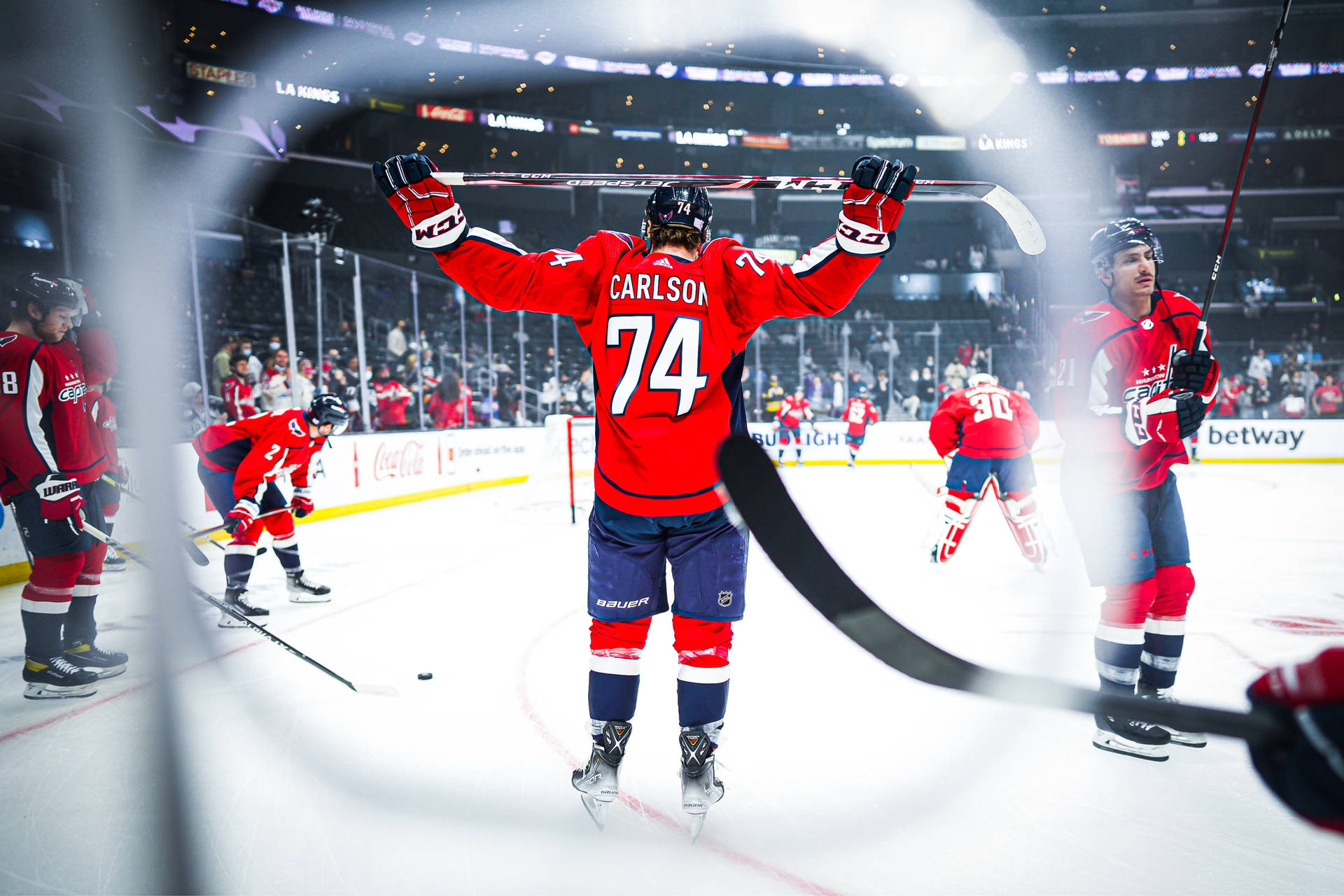 Washington Capitals John Carlson Back Angle Shot Background