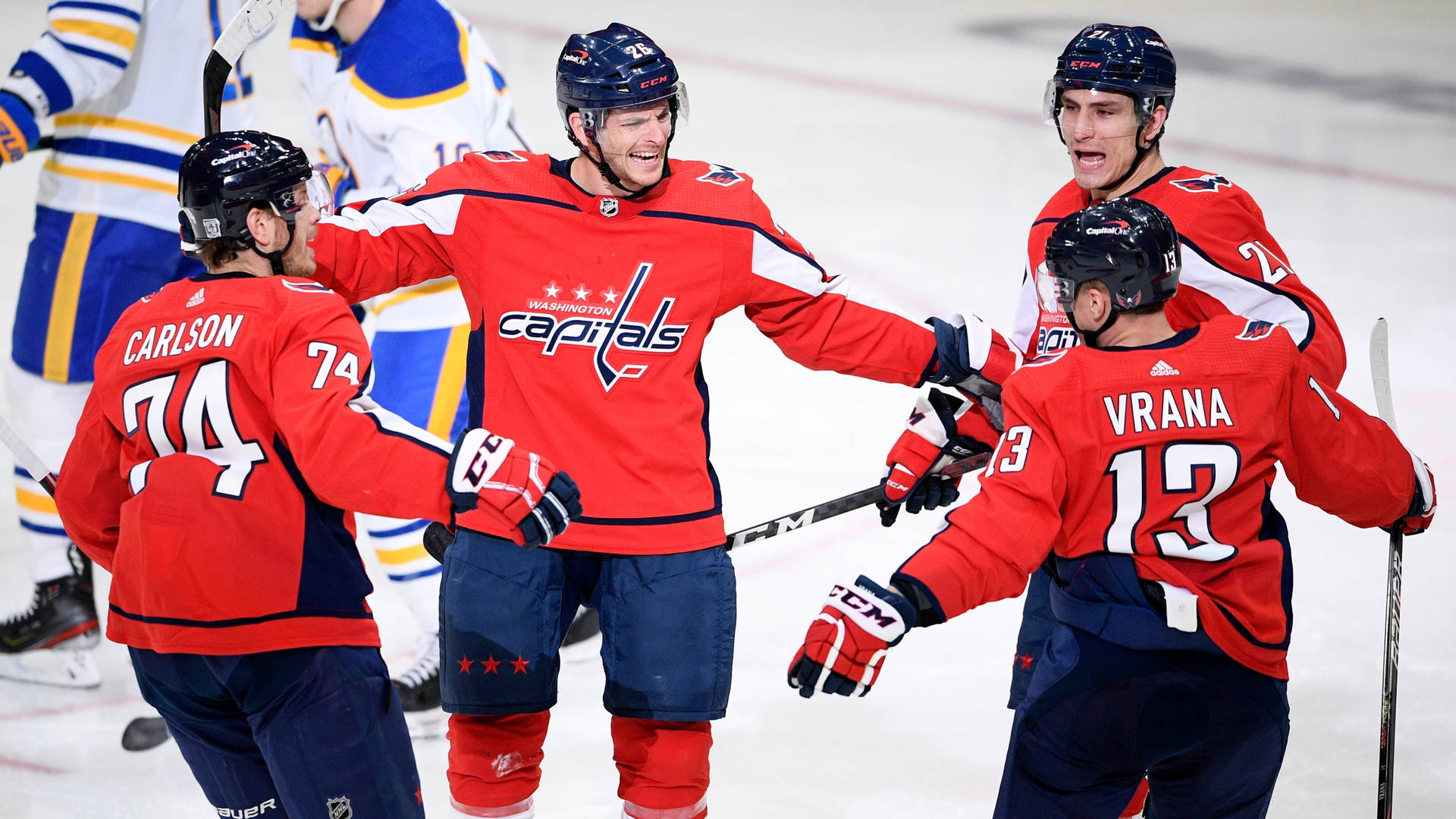 Washington Capitals & John Carlson Strategic Huddle Background