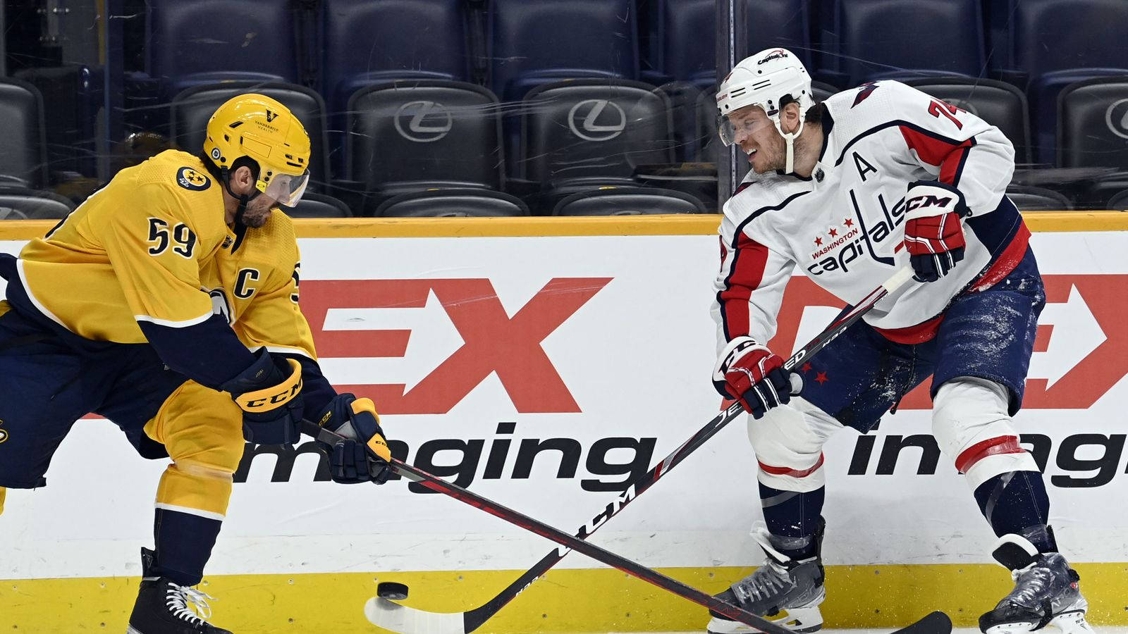 Washington Capitals John Carlson Versus Nashville Predators Roman Josi Background