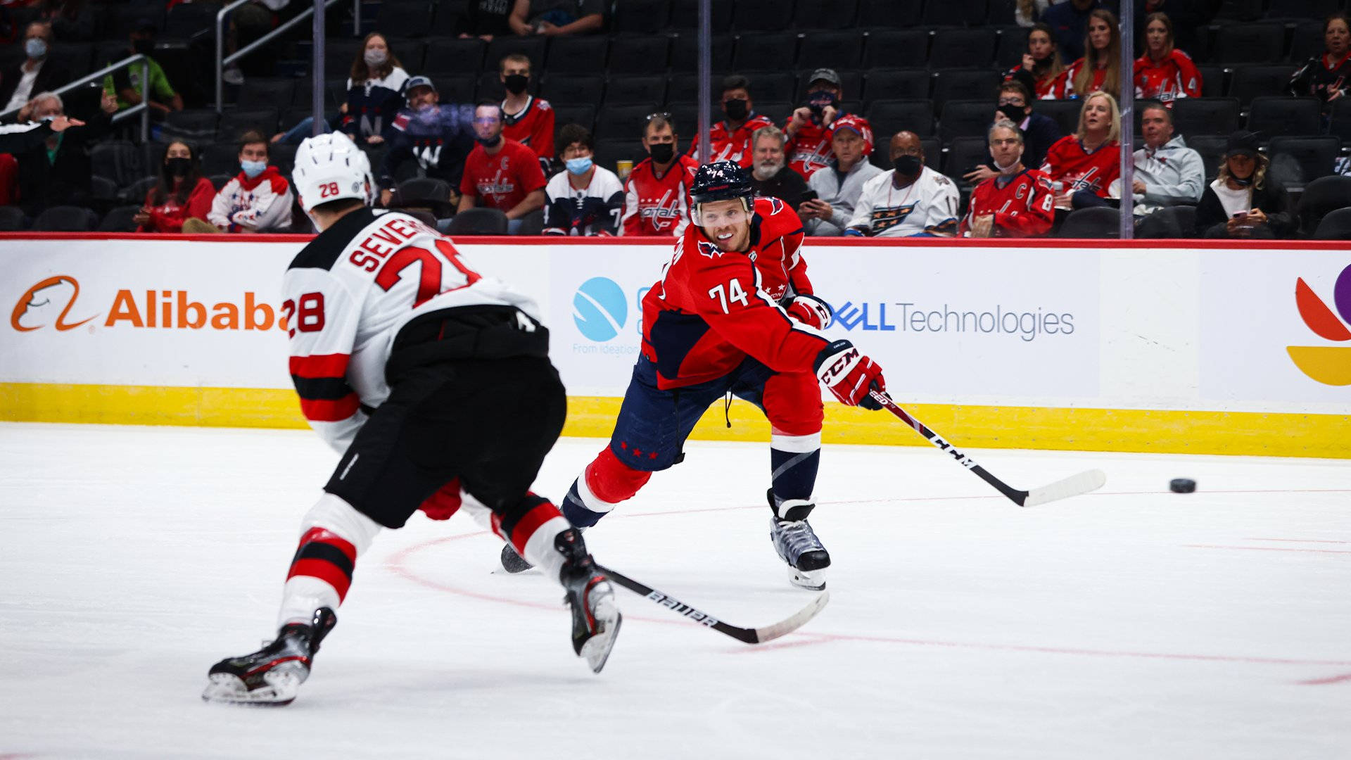 Washington Capitals John Carlson Versus New Jersey Devils Background