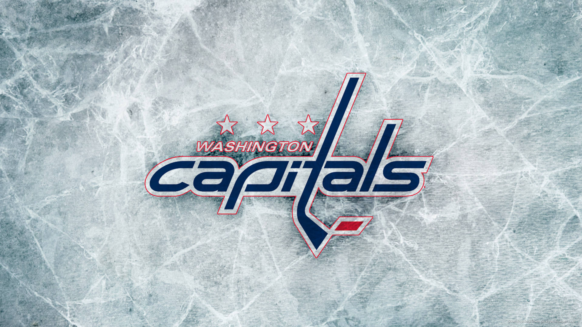 Washington Capitals Logo On Ice Background