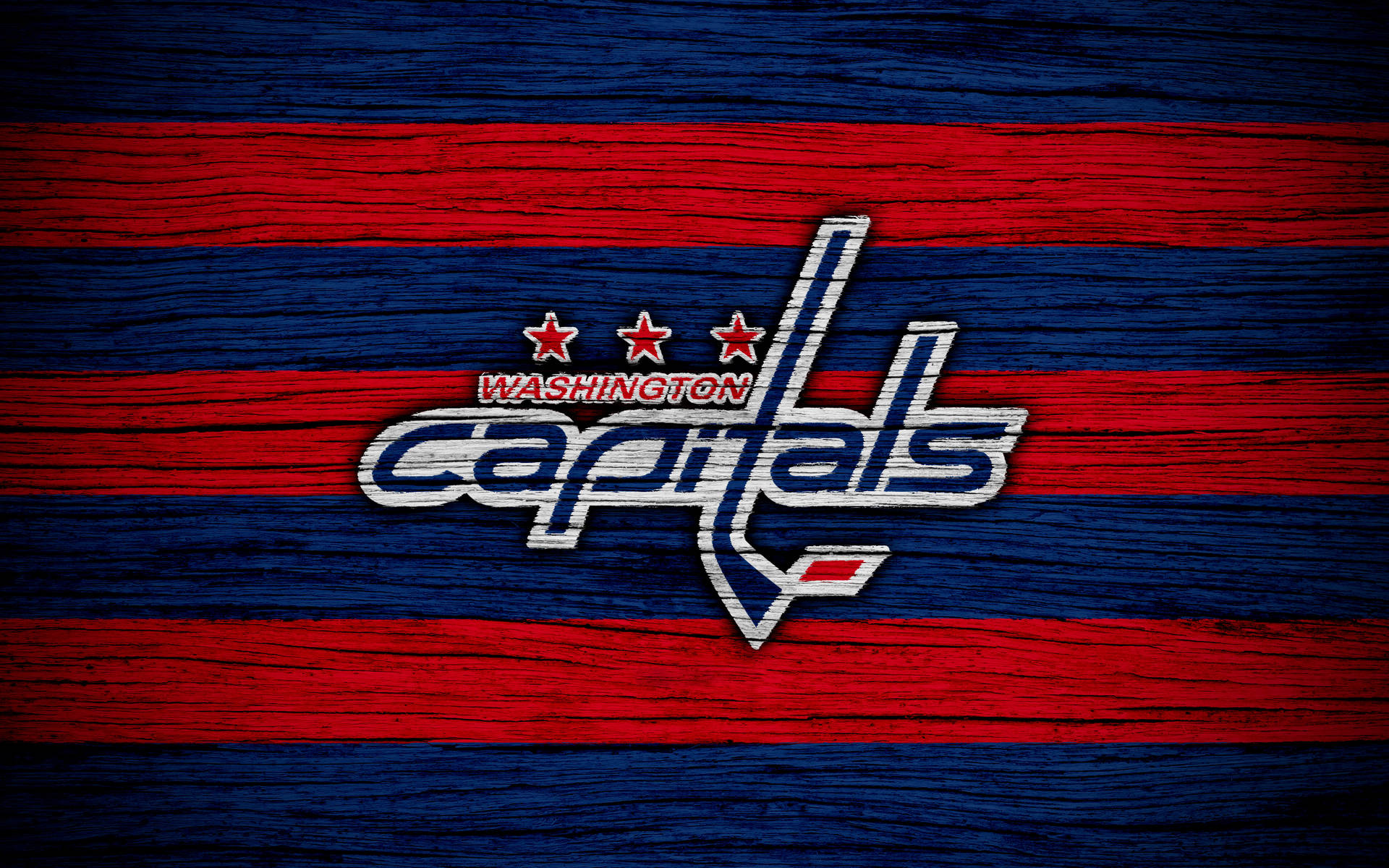 Washington Capitals Logo On Wood Background