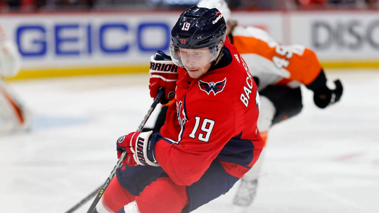 Washington Capitals Star Nicklas Backstrom During A Game Against The Philadelphia Flyers – 2016 Season Background