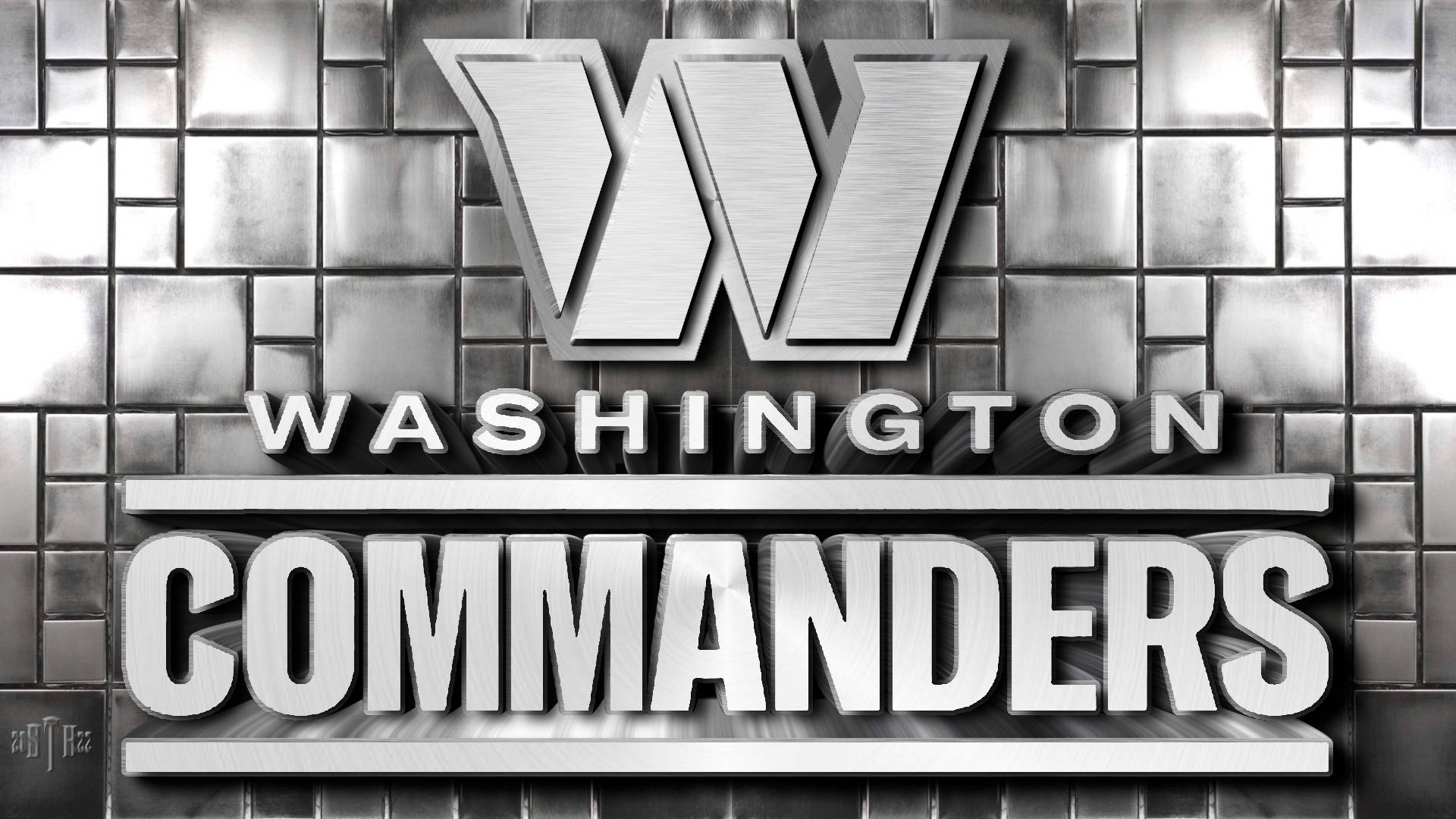 Washington Commanders Black And White Background