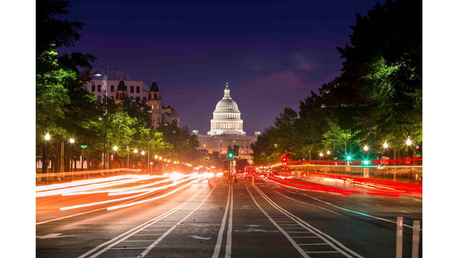 Washington, Dc Busy Roads Background