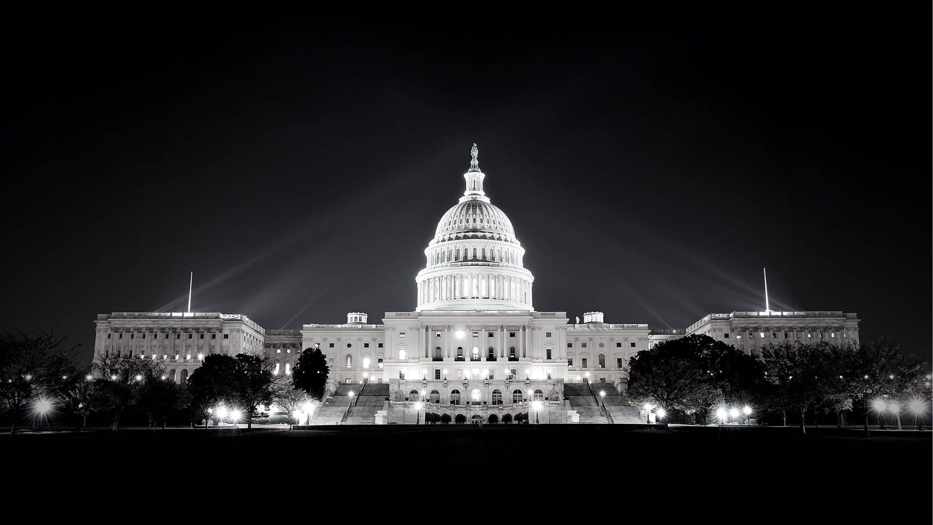 Washington Dc Capitol Monochrome Background