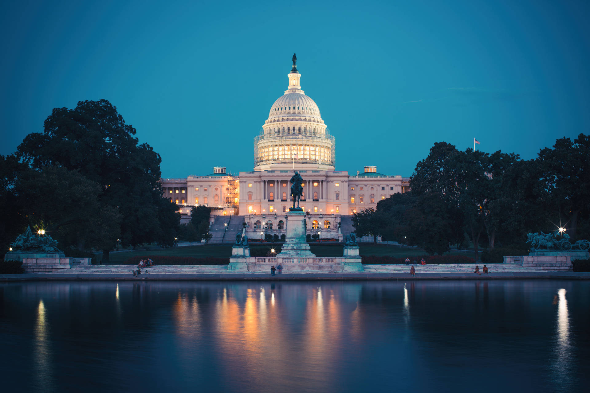 Washington Dc Capitol Sunset Background
