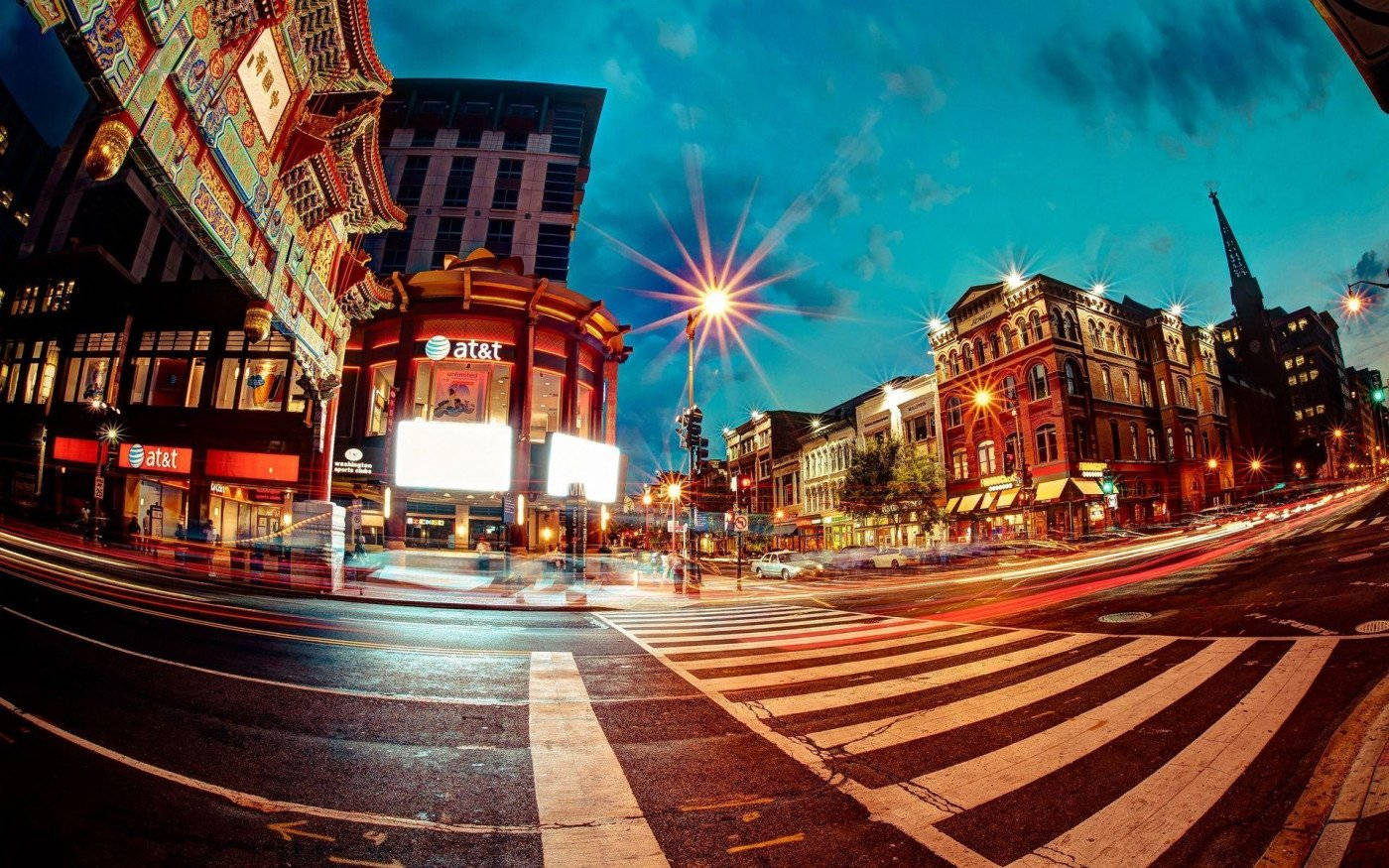 Washington, Dc China Town Road Background