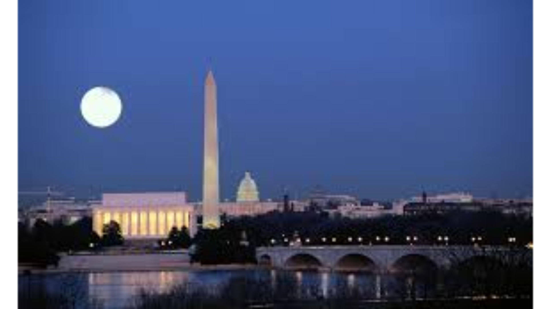 Washington, Dc Full Moon Background