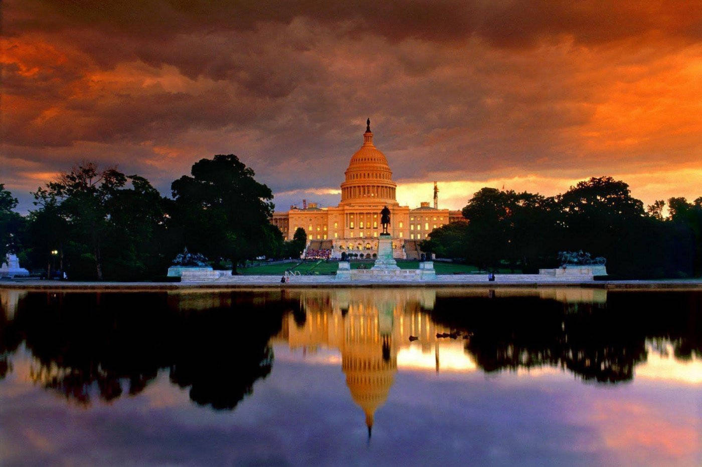 Washington, Dc Sunset Background