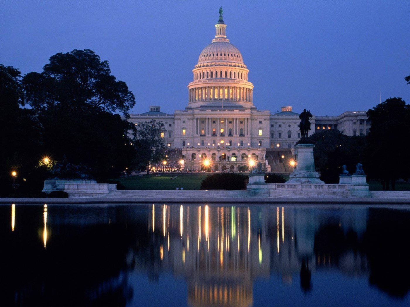 Washington Dc Waterfront At Twilight Background