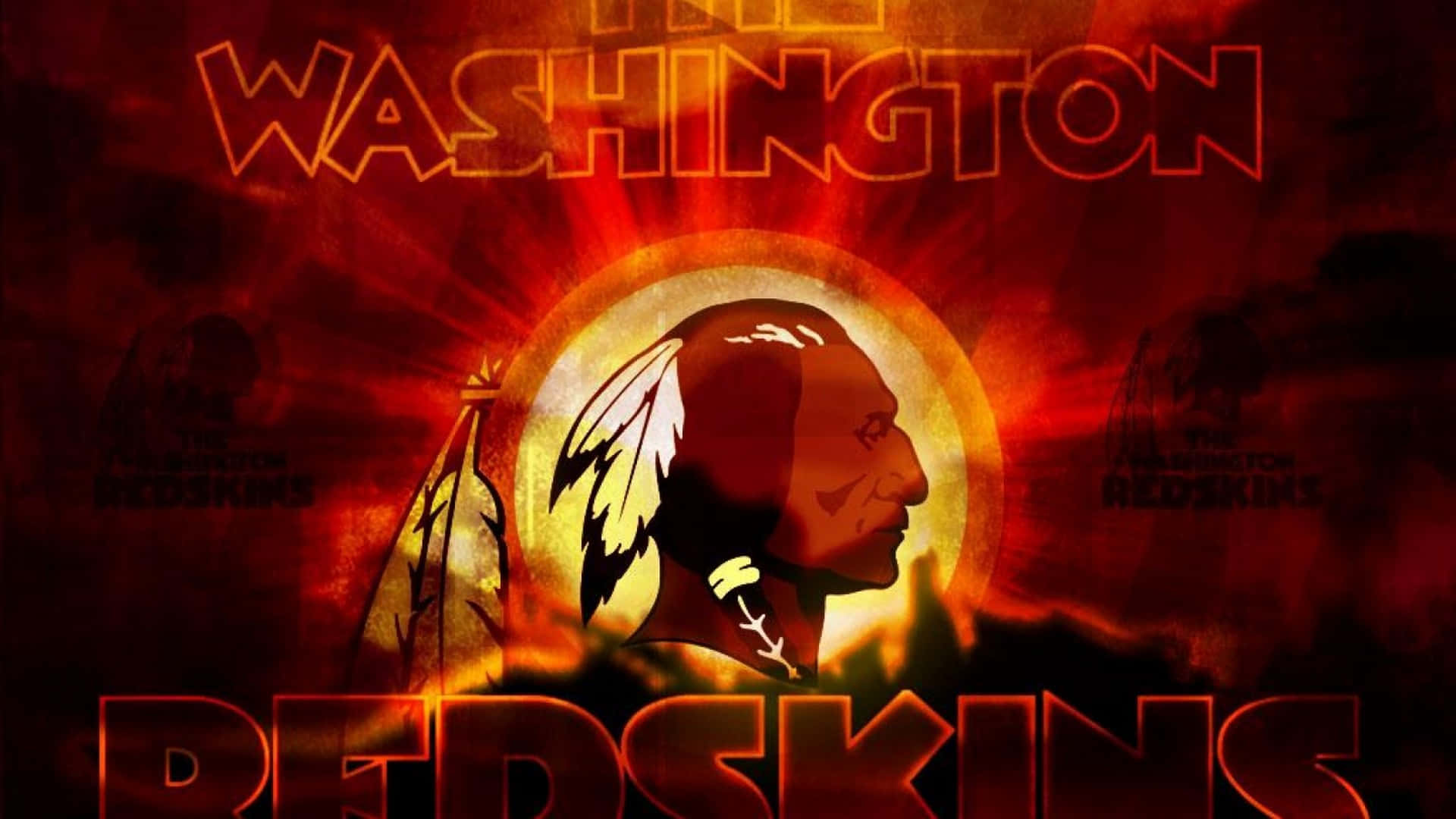 Washington Football Team In Action On The Field Background